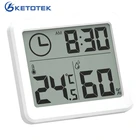 Цифровой термометр гигрометр комнатный электронный ЖК-измеритель температуры и влажности МЕТЕОСТАНЦИЯ ЧАСЫ-10  70C 10% - 99% RH