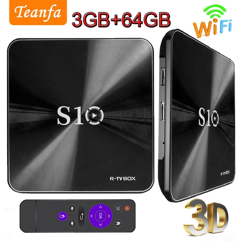 S10 в виде буквы R ТВ BOX Smart Android 7 1 коробка S912 Octa core мини ПК DDR4 3 GB/64 Гб памяти на