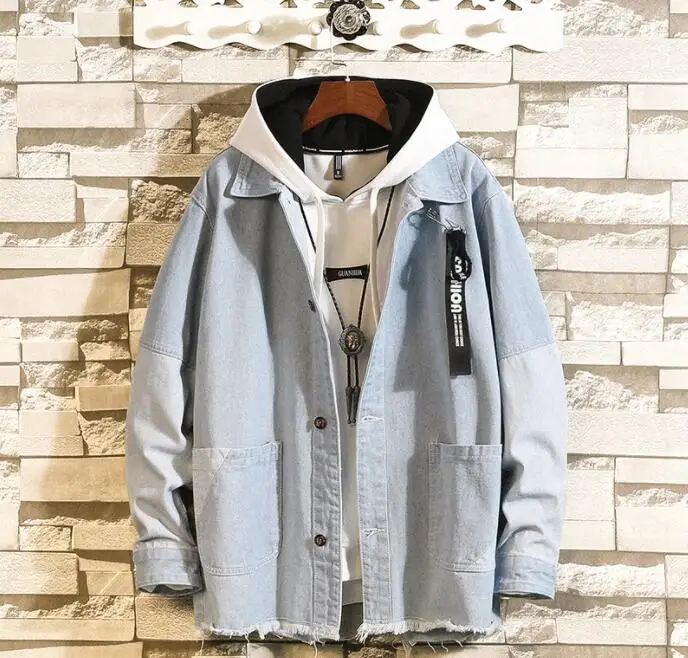 NO HOODIES 055 Джинсы, повседневные, английский стиль, новинка, весенне-осенняя куртка, Мужская брендовая одежда, плюс Азиатский размер M-5XL - Цвет: NO HOODIES 055