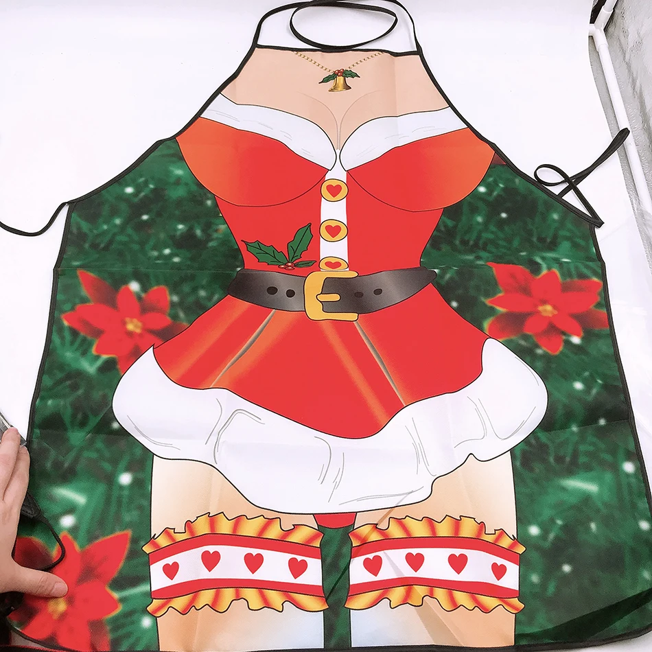 Креативный новогодний фартук Navidad сарафан для пары, сексуальная униформа, соблазнительное платье, Рождественское украшение для дома, новогодние подарки
