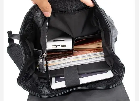 

Genuine leather cow skin men casual outdoor sport backpack