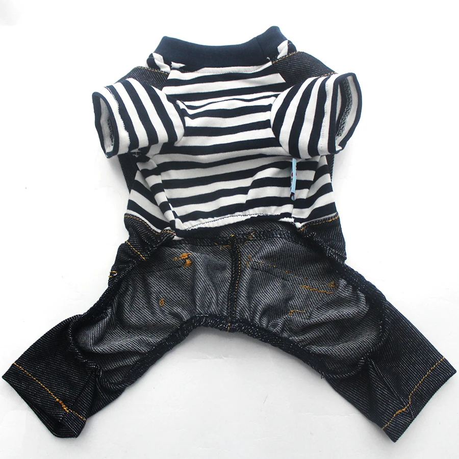 Полосатый комбинезон для собак и кошек рубашки брюки дизайн медведя кошки щенка