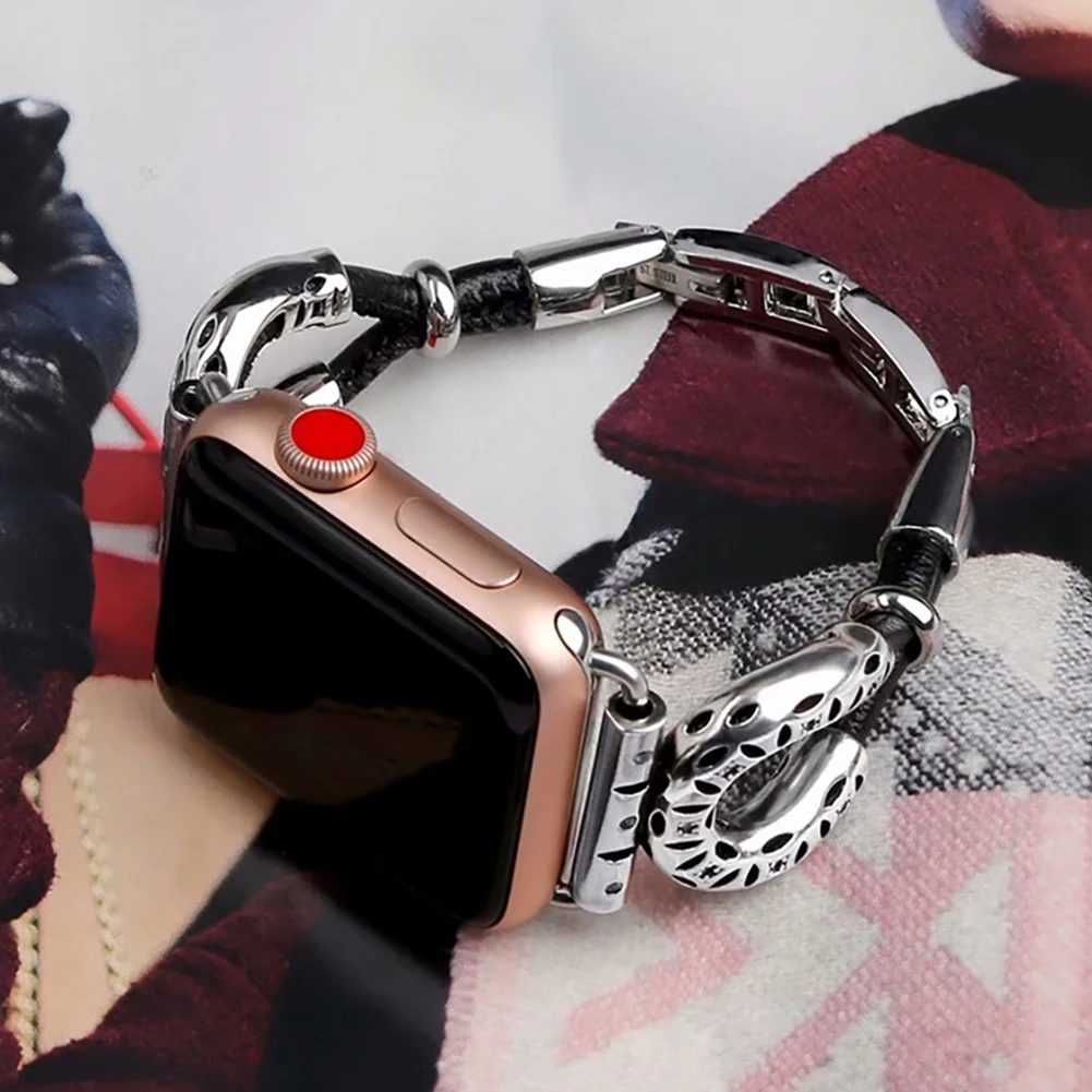 Для мужчин и женщин 38 мм 42 нержавеющая сталь для Apple ремешок iwatch уникальный часов