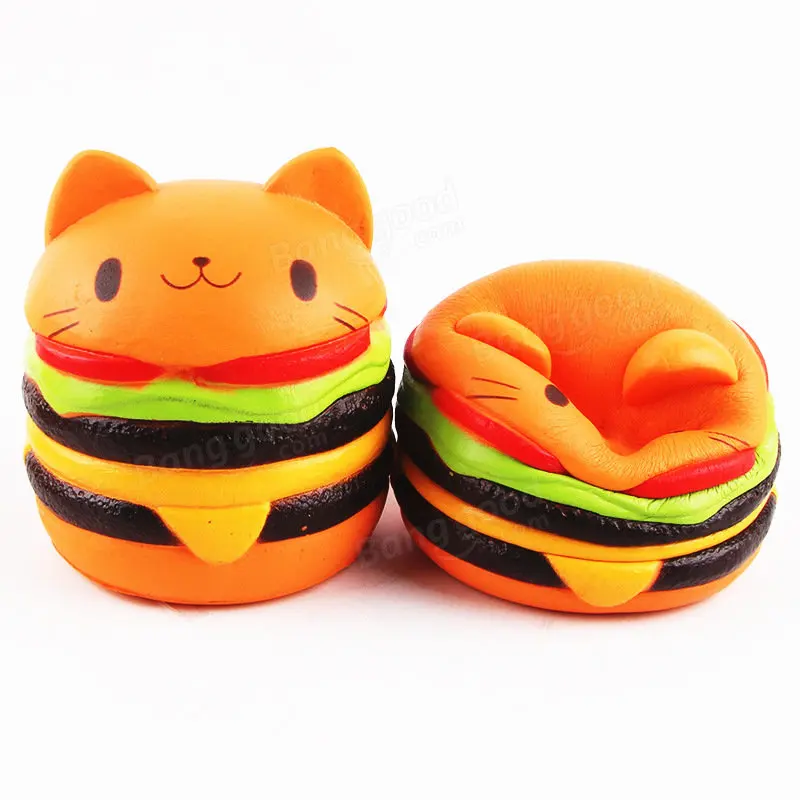 Squishys Cat Burger замедлить рост мягкие коллекции животных подарок декор игрушка