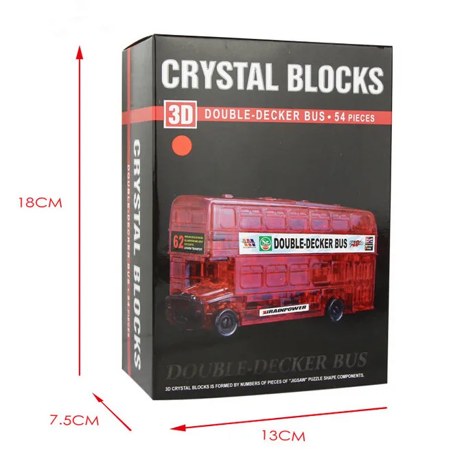 Новое поступление 3D двухэтажный автобус Crystal Puzzle животного собраны модели DIY