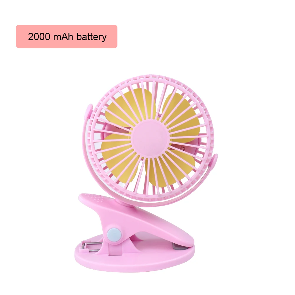 2000mAh battery pink Мини электрический USB Перезаряжаемый вентилятор 1200/2000 mAh батарея 360 градусов вращающиеся вентиляторы охлаждения воздуха портативный домашний рабочий стол вентилятор - Цвет: 2000mAh battery pink
