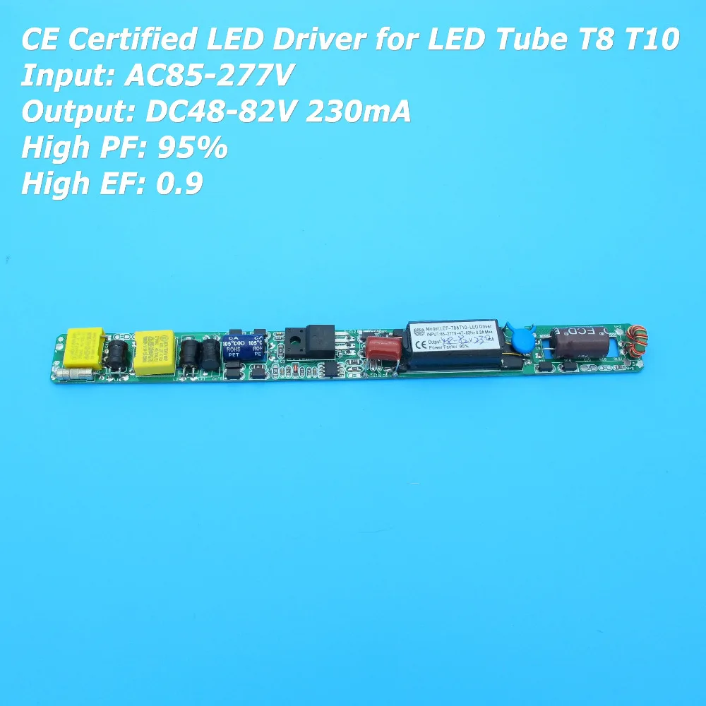 CE сертифицировано изолированный 230ma DC 48 В 82 привело драйвер для LED трубки T8 T10