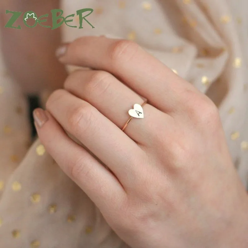 Женское кольцо с сердечком lover A Z 26 букв персонализированные ручная