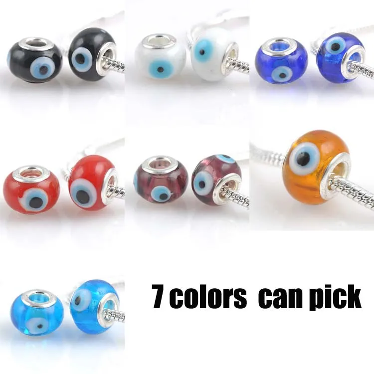 10 шт. 14 мм стеклянные бусины от сглаза подвески для браслетов и ожерелий YKL0446X|european