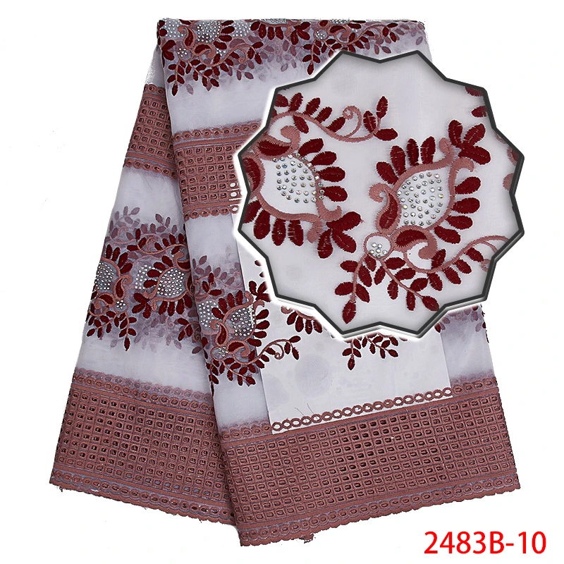 

2020 High Quality French Tulle Net Lace Fabric African Mesh Laces Nigerian Embroidered Laces Fabric with Stones KS2483B