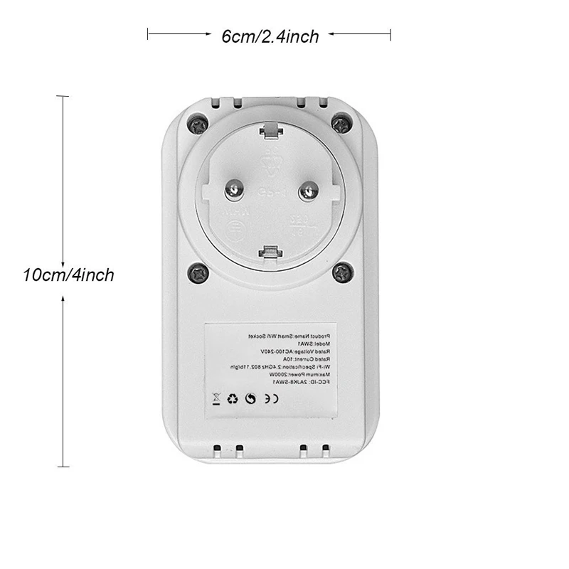 Штепсельная Вилка европейского стандарта sharktron Smart plug Wi-Fi умная розетка AU EU US UK