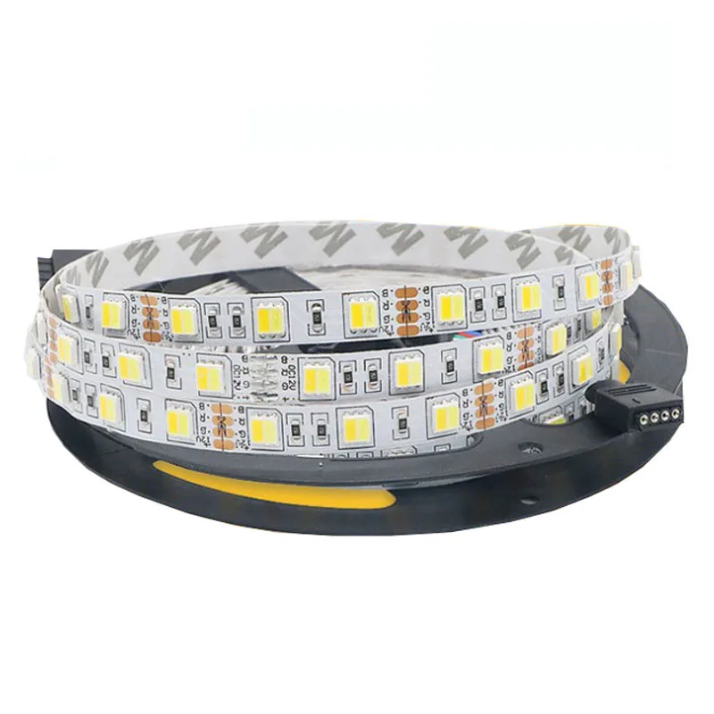 5mX высокое качество 5050SMD WW+ CW Светодиодный светильник с регулируемой цветовой температурой 12 В/24 В вход 60 светодиодный/m CCT диммер светодиодный полосы