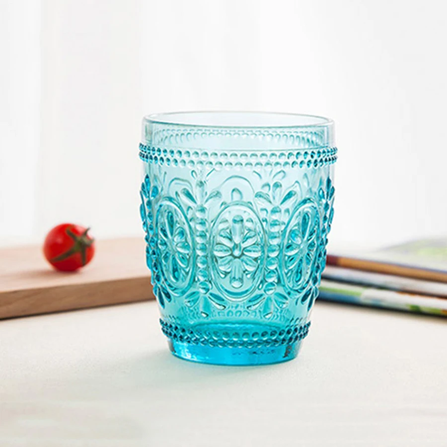 Европейская ретро чашка с резьбой домашняя стеклянная плотная кружка забавным