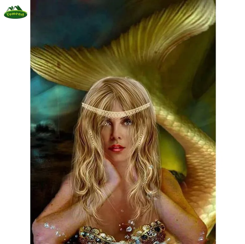 YUMEART новая красота русалки алмазная живопись вышивка крестиком рисунок 5D