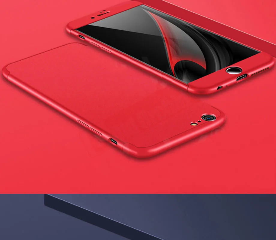 360 градусов Защита полное покрытие матовый чехол для iPhone 6 6s 7 Plus чехол для Apple Phone 7 8 8 Plus 5 5S X чехол для телефона