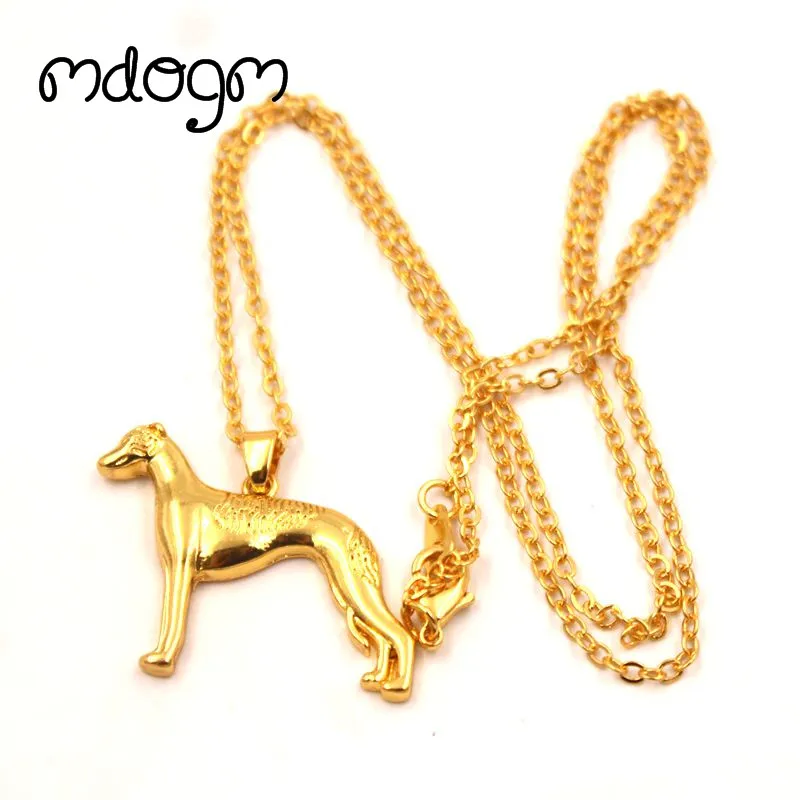 Милый ожерелье с изображением уиппета собака животное кулон покрыто золотом