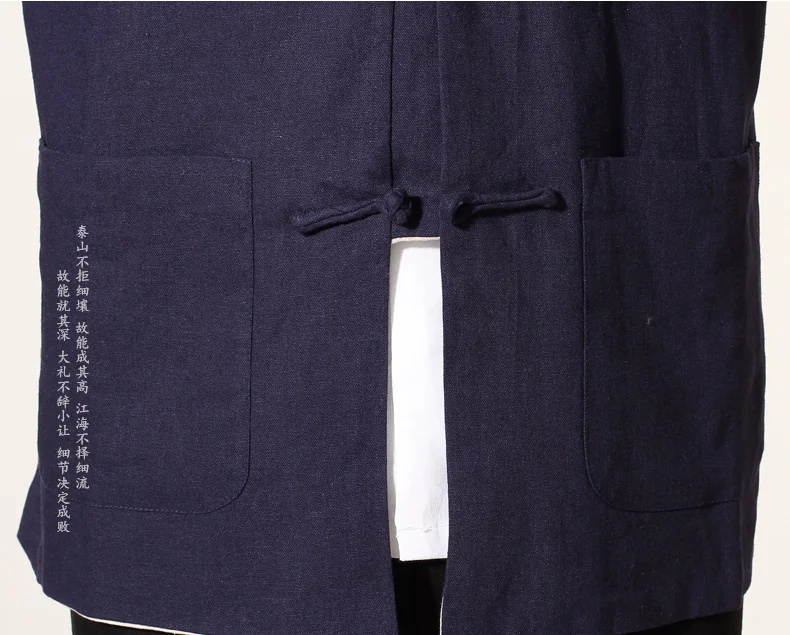 Темно синий бежевый Новинка Двусторонняя китайская мужская куртка из хлопка и