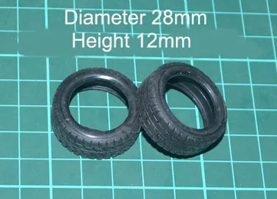 D28xH12mm 20 шт. RC буксир анти-столкновения шины диаметр 18 мм/28 мм миниатюрные колеса Mircro имитация шины украшения части для модели лодки - Цвет: D28xH12mm