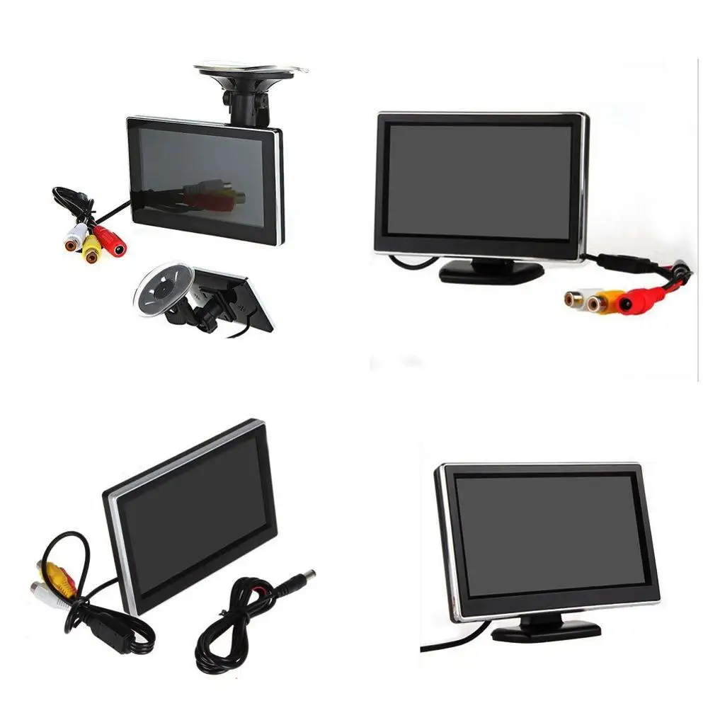 4.3 inch LCD display auto rear view backup Monitor Screen For parking reversing Anti-glare Blue car Mirror Montior car-detector |