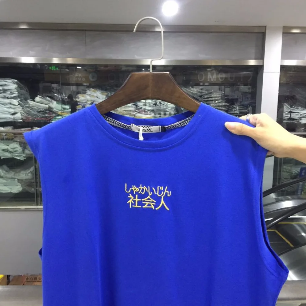 Summer Men's Sleeveless Vest Fashion Casual Embroidered Text Round Neck High Quality Top | Мужская одежда