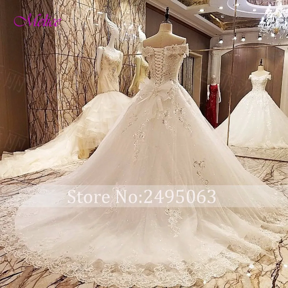 Свадебное платье без бретелек Fmogl Vestido de Noiva кружевное ТРАПЕЦИЕВИДНОЕ ПЛАТЬЕ с