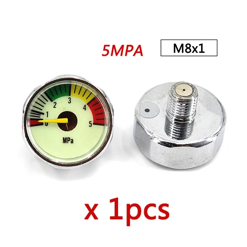 M8c5mpa x 1pcs PCP Пейнтбол Airforce Подводное НПС клапан регулятора насос M8x1 M10x1 1/8NPT 1/8BSPP мини Давление манометр 20 Вт, 30 Вт, 40MPA 1 дюйм - Цвет: M8c5mpa x 1pcs