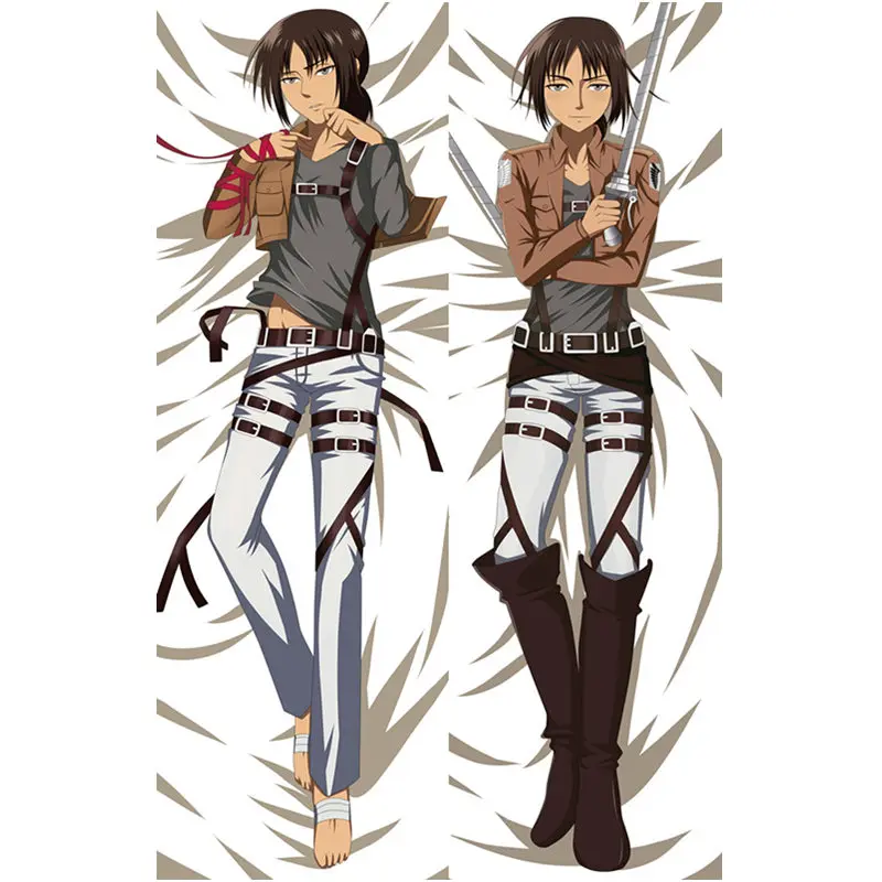 Чехол с рисунком из аниме атака на Подушка титана крышка Mikasa Подушка Чехол 3D двухсторонняя постельные принадлежности обниматься тела Чехол настроить 02 - Цвет: Polyester