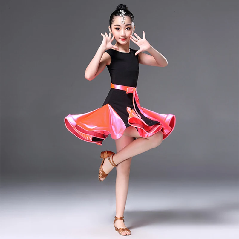 Latin Dance Dress for Girl Competition Ballroom Salsa Kids Rumba Samba Spandex Children Tango Skirt Costume | Тематическая одежда