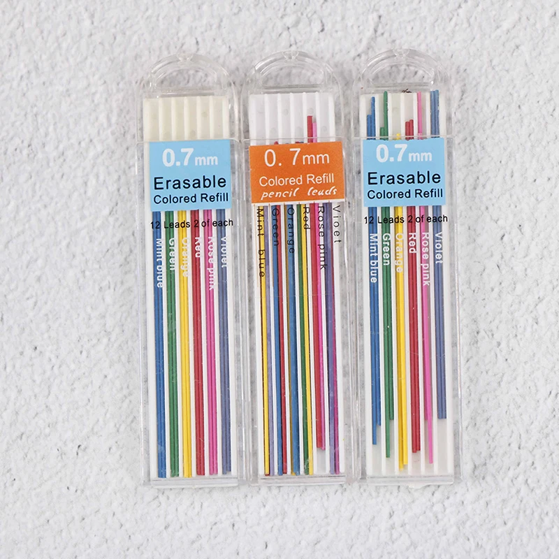 3 коробки 6 цветов 0 7 мм цветной механический карандаш свинцовый стираемый