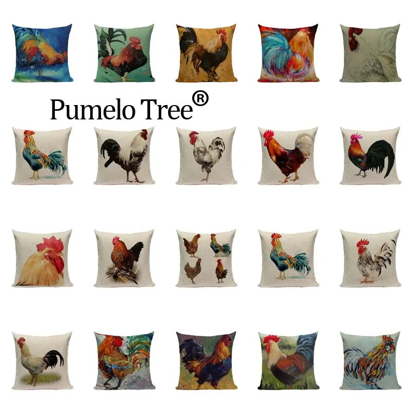 Красочные подушки-петухи с масляным рисунком наволочки для подушек модный