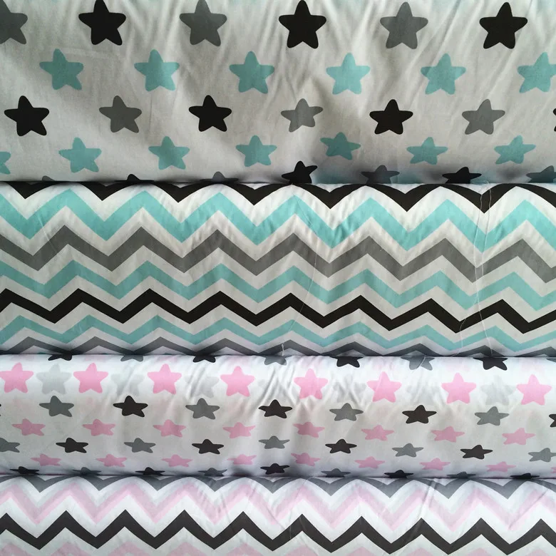 160 см * 50 розовая голубая мультяшная хлопчатобумажная ткань для квилтинга