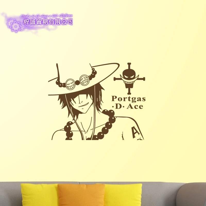 Цельные виниловые наклейки на стену Ace декоративные украшения для дома аниме