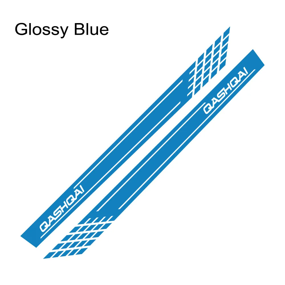 Glossy Blue Наклейка на юбку автомобиля, Авто Виниловая обёрточная бумага, гоночные длинные полосы, наклейки на автомобиль для Nissan Qashqai j11 j10, тюнинговые автомобильные аксессуары - Название цвета: Glossy Blue