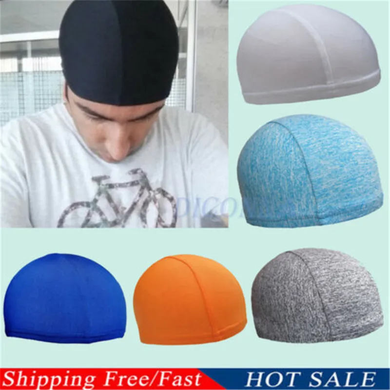 Быстросохнущая Кепка для мужчин однотонная велосипедная шапка под шлем езды на