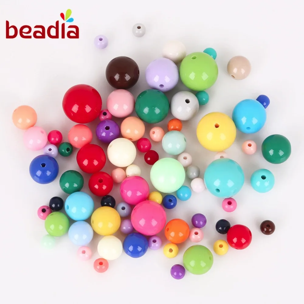 Бусины акриловые для браслетов сделай сам модные аксессуары Размер 6/8/10/12/14/16 мм