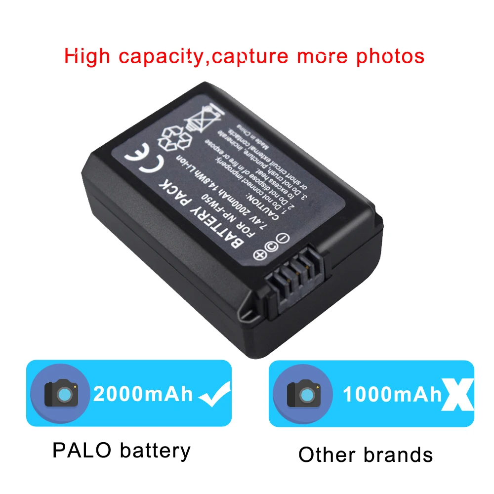 2 шт. 2000 mAh NP-FW50 NP FW50 литий-ионная батарея для цифровой камеры+ светодиодный USB двойной Зарядное устройство для sony Alpha a6000 a5000 a3000 NEX-3 a7R
