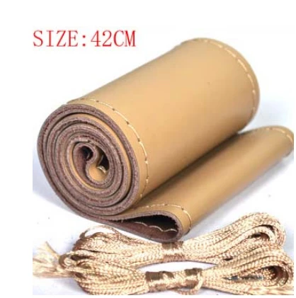 42CM BEIGE BACANO 1 шт. микро волоконный чехол на руль для RV грузовик микро волоконная кожа 42 см оплетка руля прочный автомобиль - Название цвета: 42CM BEIGE
