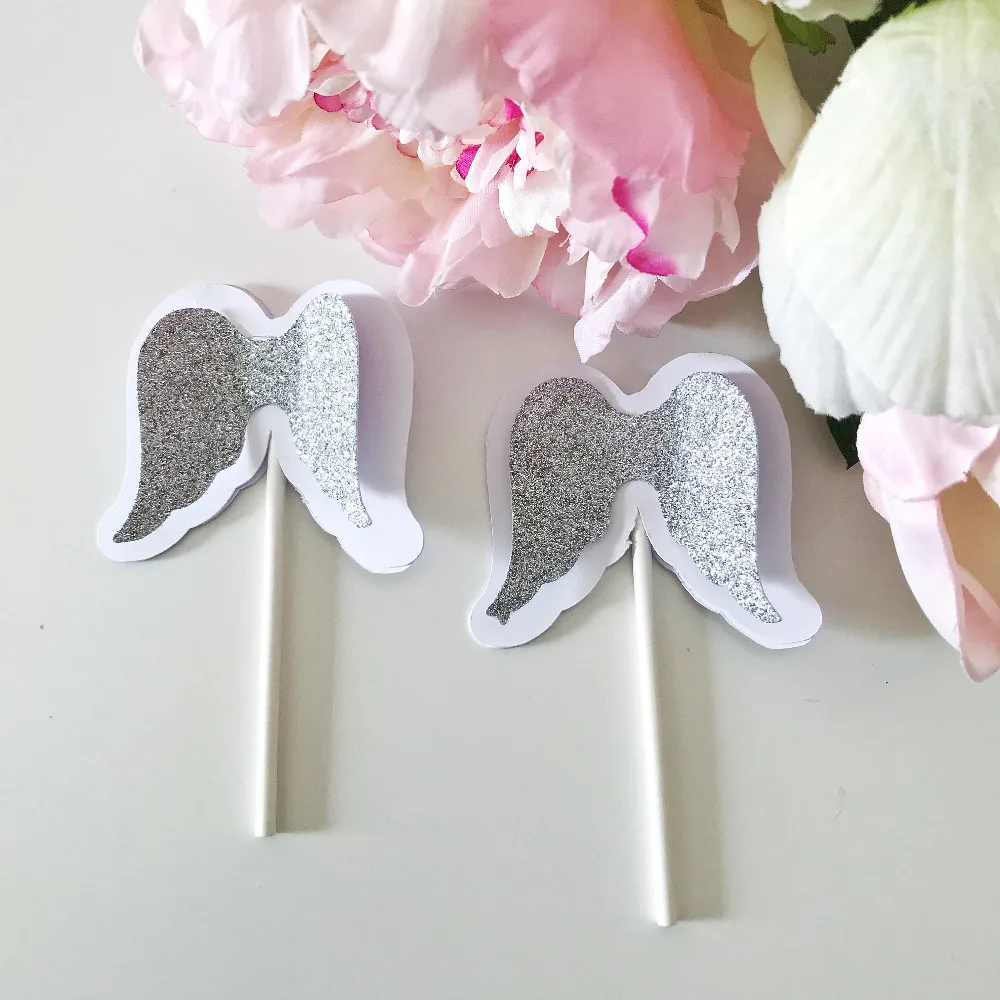Крылья Ангела капкейка Топпер кружка торт свадебный душ чашка декор Babyshower день