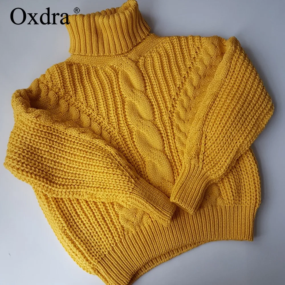 Женские свитера с высоким воротом Oxdra повседневные свободные трикотажные