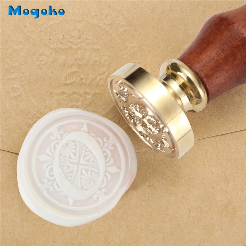 Mogoko 1x винтажная деревянная ручка Ирисы буквы Алфавит воск значок печать воск 26 букв A-Z Скрапбукинг Декор