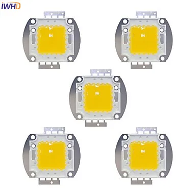 

IWHD 5pcs DIY 20W 30W 50W 100W LED Chip Diode Lamps for LED Flood Light Floodlight Spotlight Input 30-36V Aluminum