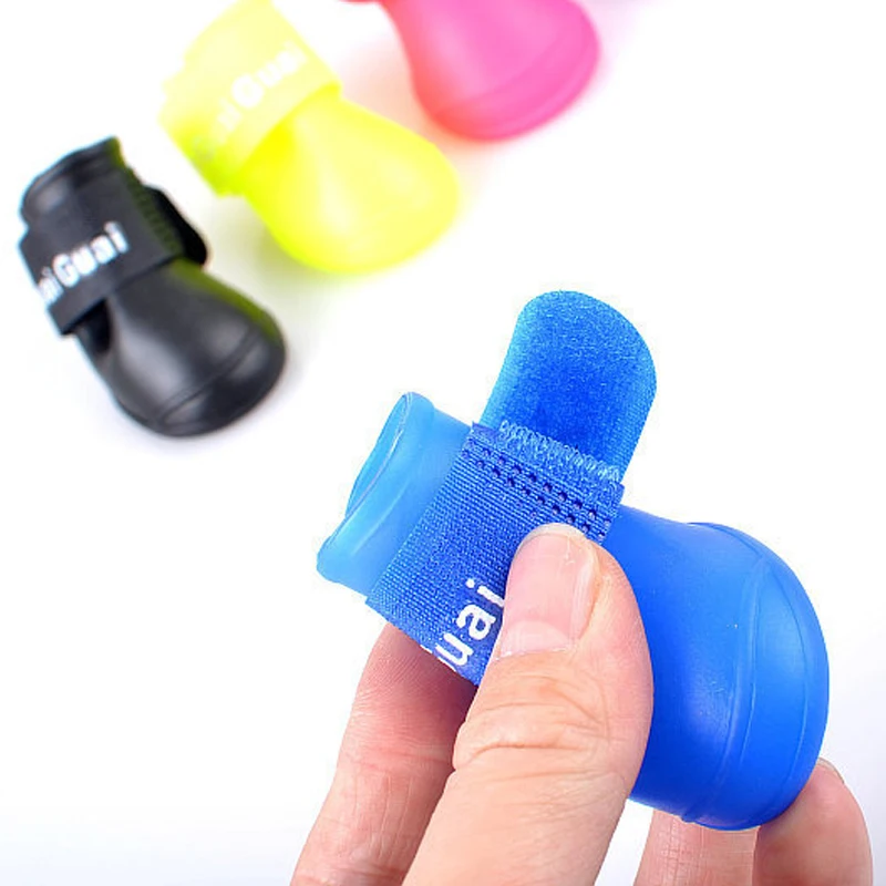 S/M/L обувь для домашних животных маленькая собака водонепроницаемые резиновые сапоги собака карамельного цвета обувь