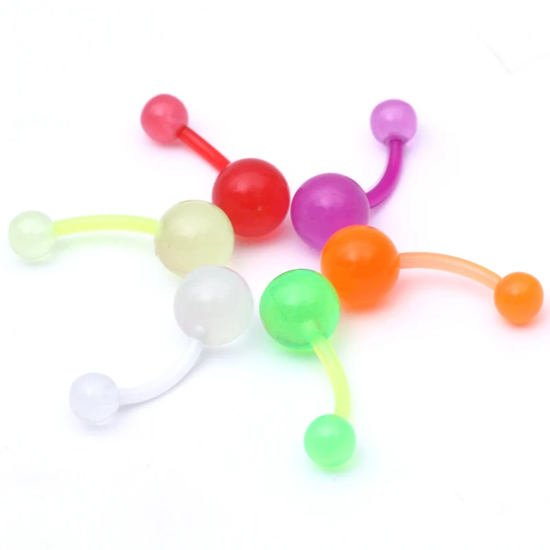 200 шт. оптовая продажа гибкие УФ акриловые пупка кольцо Смешанные цвета кольца