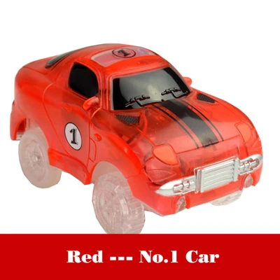 sports car red Большой размер магический светящийся гоночный трек Diecasts& игрушечные транспортные средства Аксессуары мост гоночный трек игрушка для мальчиков и девочек для детей Подарки - Цвет: sports car red