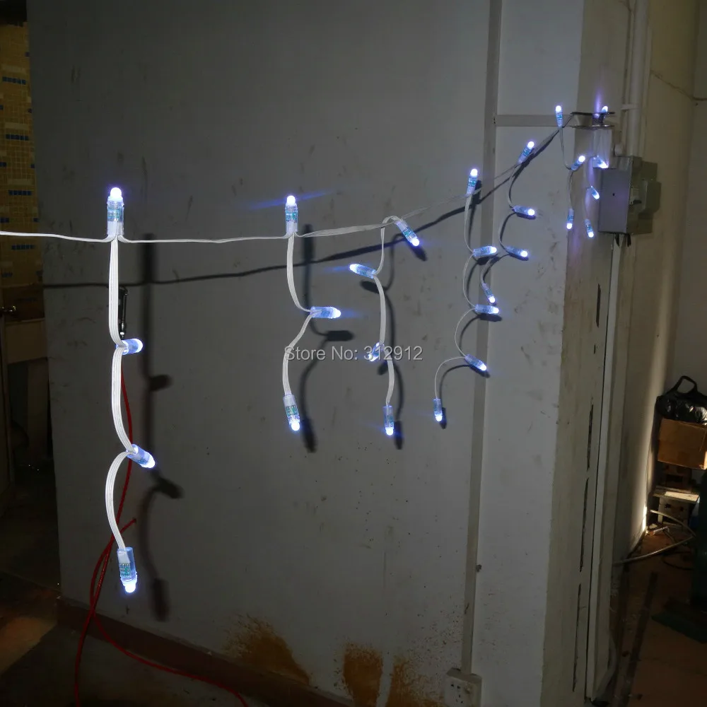 12V простая/dump RGB Icicles световая гирлянда Всего 69 узлов полностью белый провод IP68