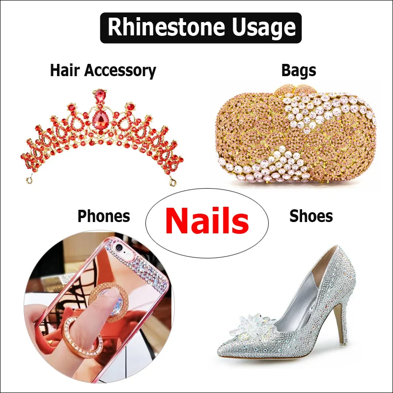 Разноцветные кристаллы AB разных размеров для дизайна ногтей Стразы без горячей