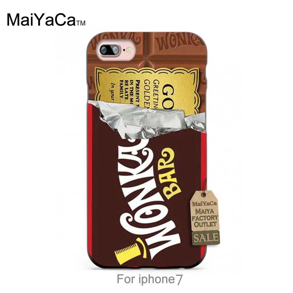 Силиконовый чехол MaiYaCa открытый наполовину с изображением шоколада Wonka черный