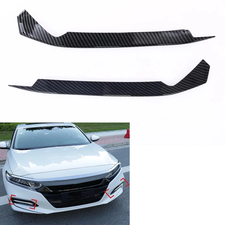 

YAQUICKA 2Pcs/set Car Front Fog Light Lamp Eyebrow Eyelid Strips Trim Cover Styling For Honda Accord 10th 2018 Auto Accessories