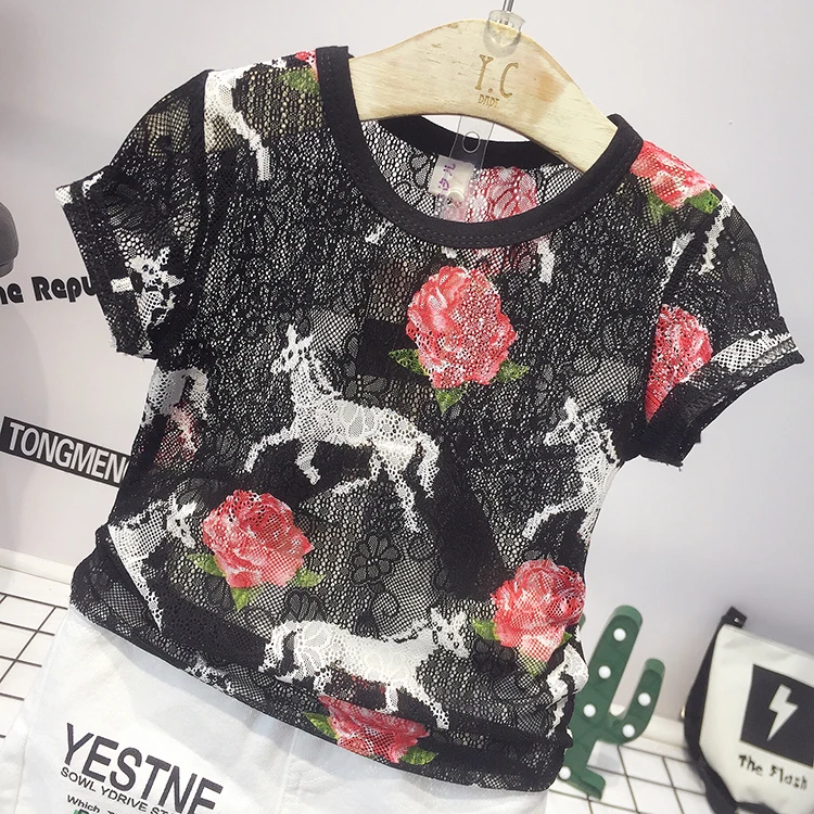 boys sets 2018 cotton flower mesh shirt+casual hole pants 2pcs boy clothes roupas infantis menino kids children clothing |