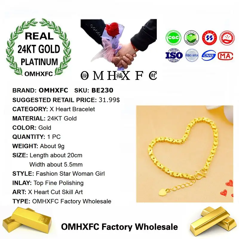 OMHXFC оптовая продажа европейские модные женские вечерние браслеты для девочек